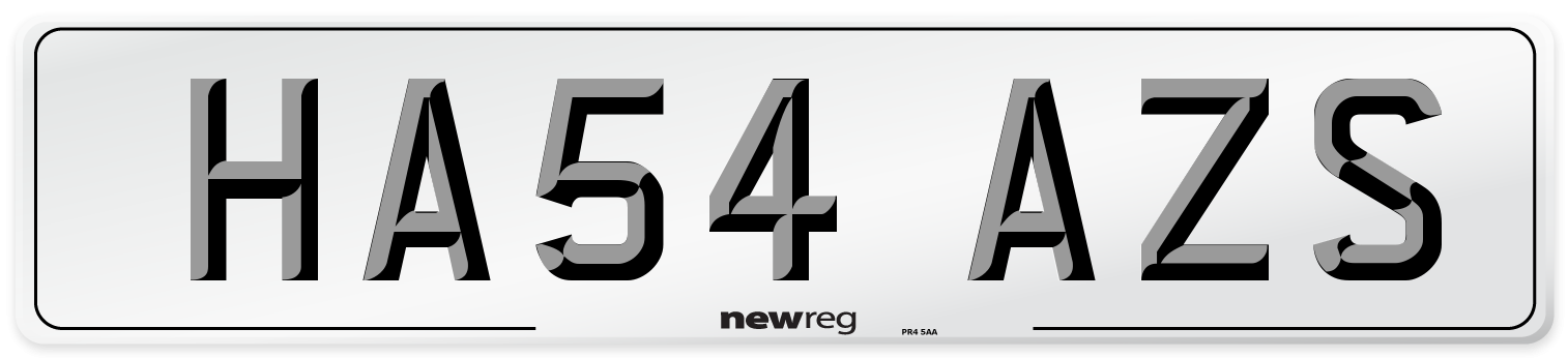 HA54 AZS Number Plate from New Reg
